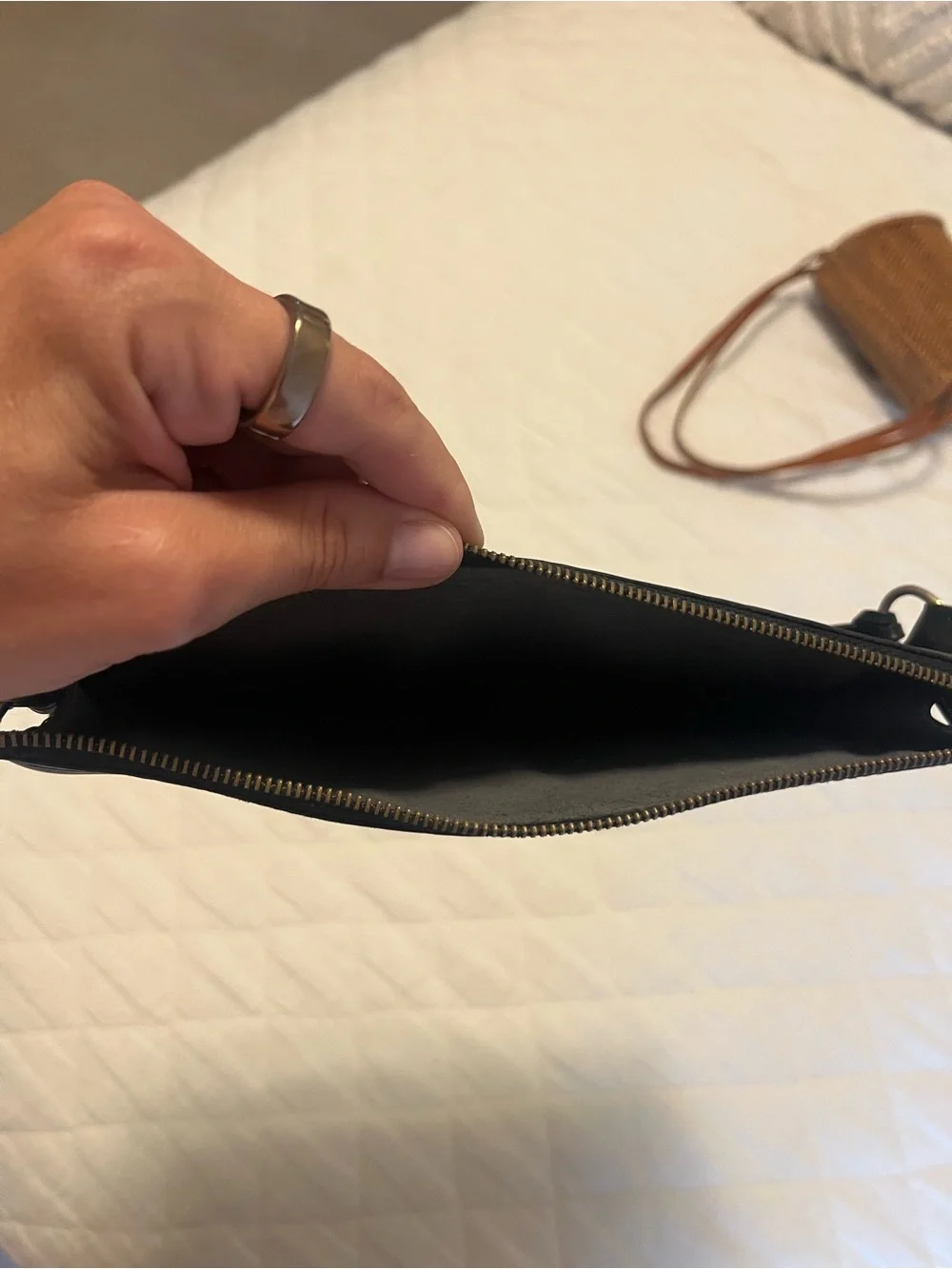 Louis Vuitton Black Epi Leather Pochette with Gold Hardware
